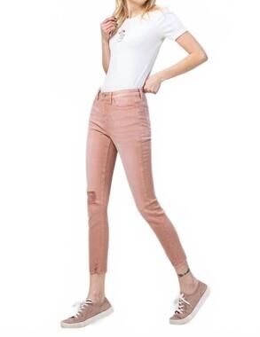 NEW VERVET BY FLYING MONKEY sari high rise skinny jeans in vintage wine